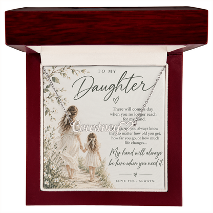 To My Daughter - Custom Name Heart Necklace