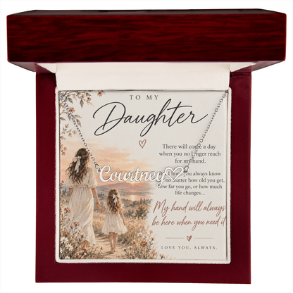 To My Daughter - Custom Name Heart Necklace