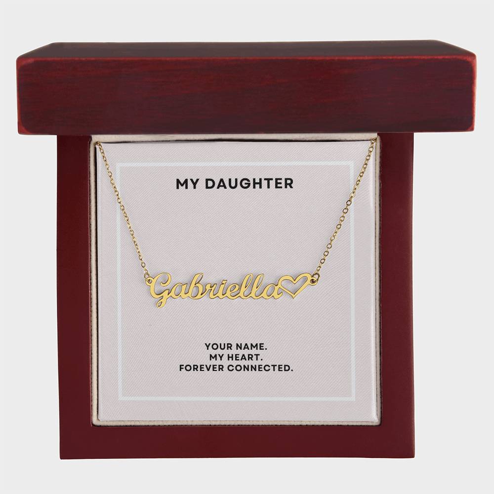 To My Daughter - Custom Name Heart Necklace