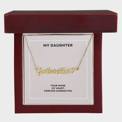 To My Daughter - Custom Name Heart Necklace