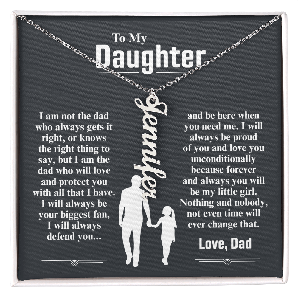 To My Daughter Custom Vertical Name Necklace