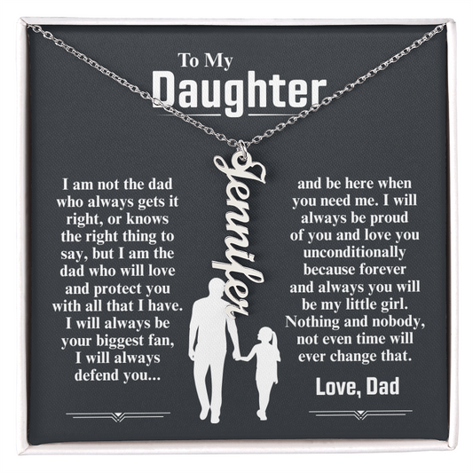 To My Daughter Custom Vertical Name Necklace