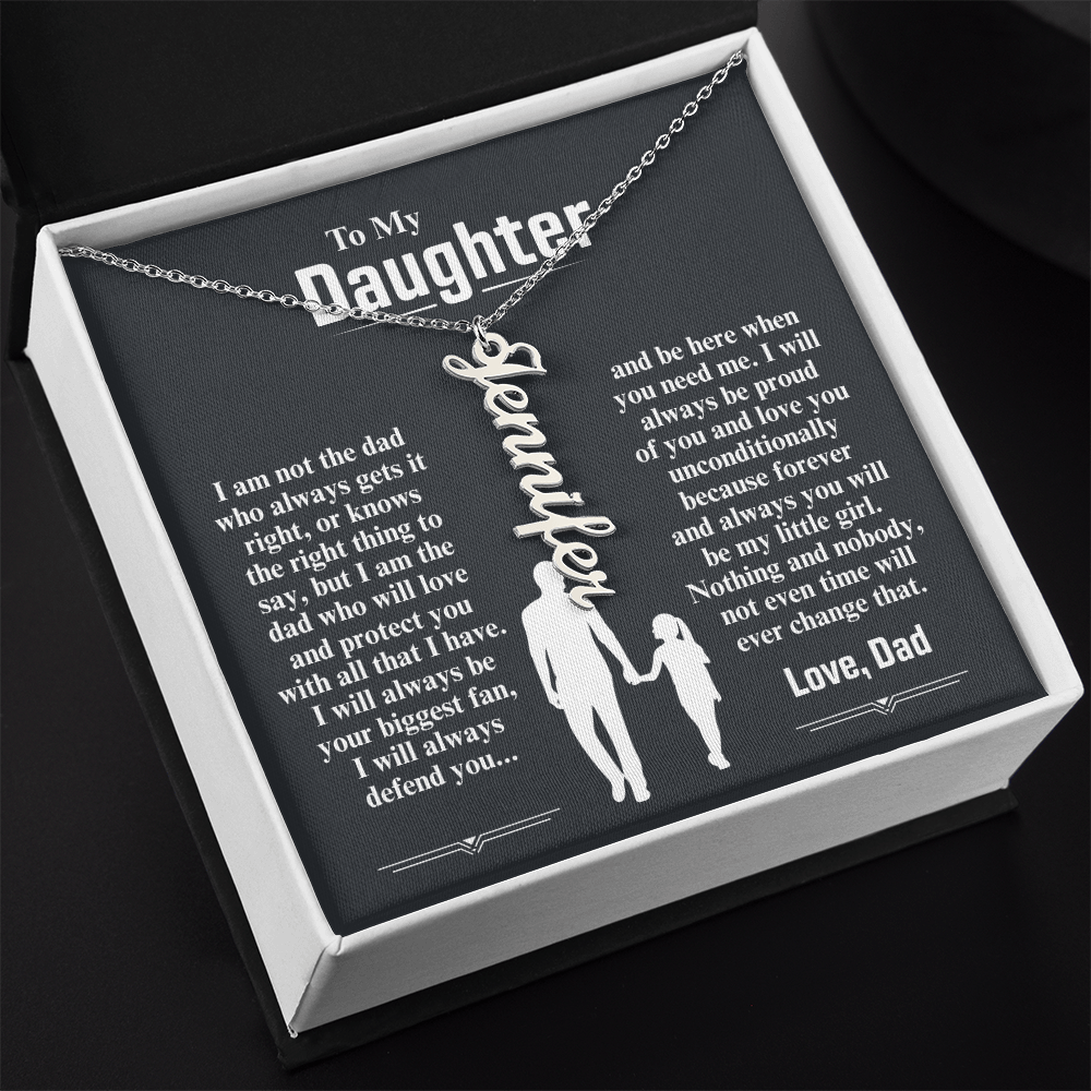 To My Daughter Custom Vertical Name Necklace