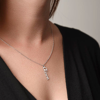 To My Daughter Custom Vertical Name Necklace