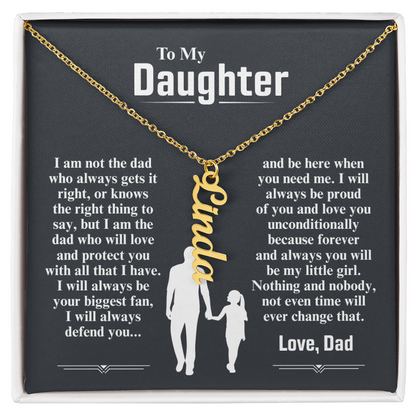 To My Daughter Custom Vertical Name Necklace