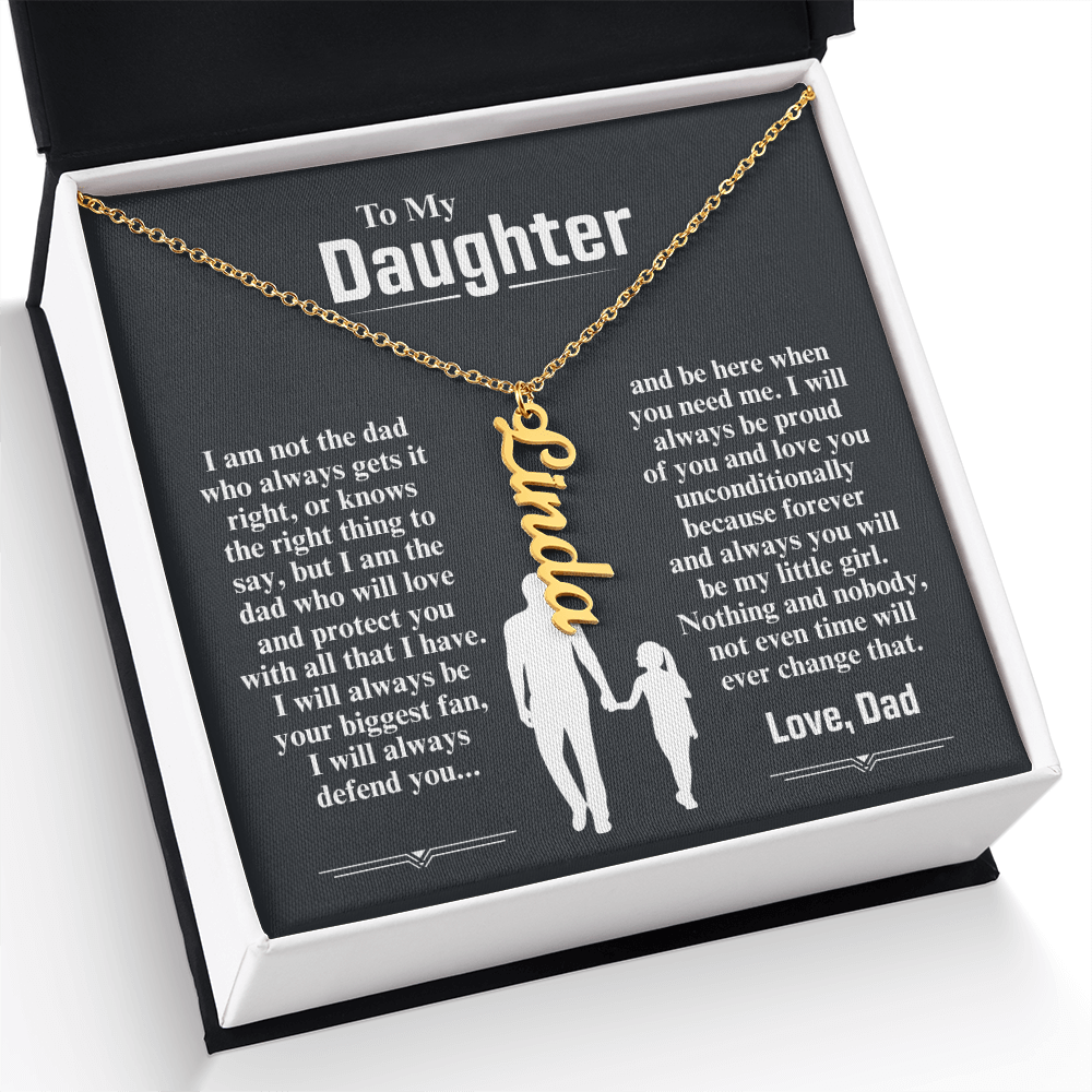 To My Daughter Custom Vertical Name Necklace