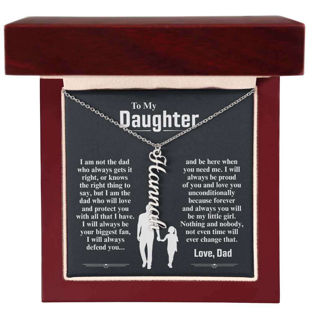 To My Daughter Custom Vertical Name Necklace