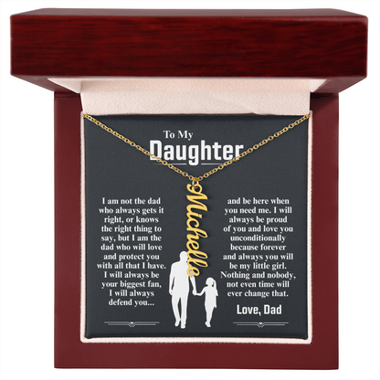 To My Daughter Custom Vertical Name Necklace