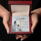 To My Daughter (There Will Come A Day) Vertical Name Necklce