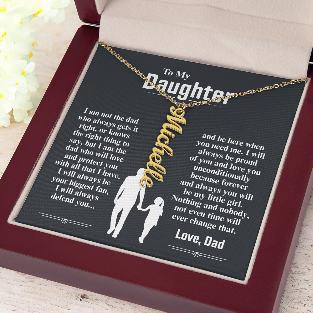 To My Daughter Custom Vertical Name Necklace