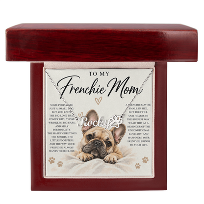Frenchie Mom Custom Name Paw Print Necklace
