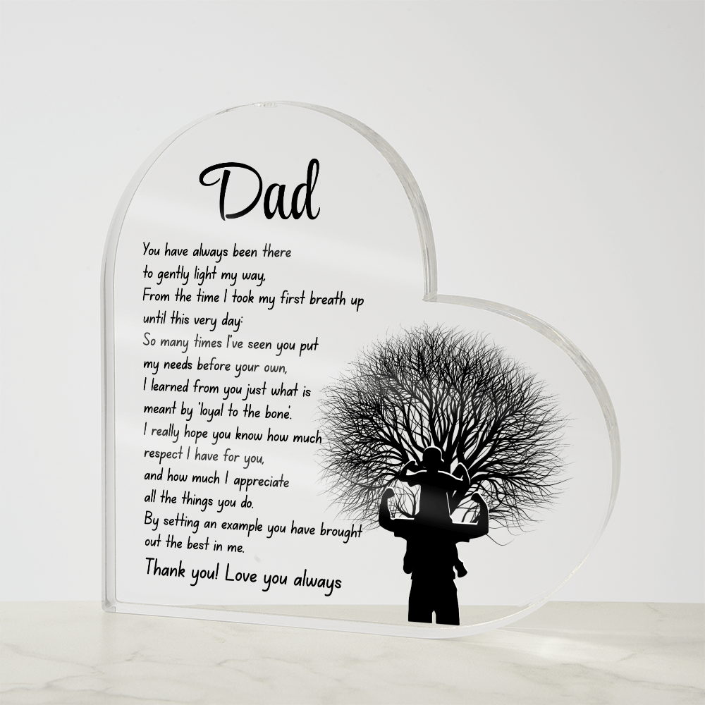 Dad Acrylic Gift Heart Shaped