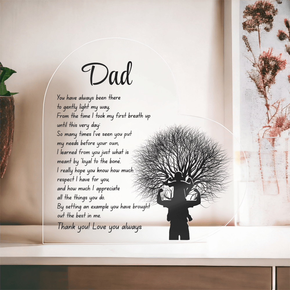 Dad Acrylic Gift Heart Shaped