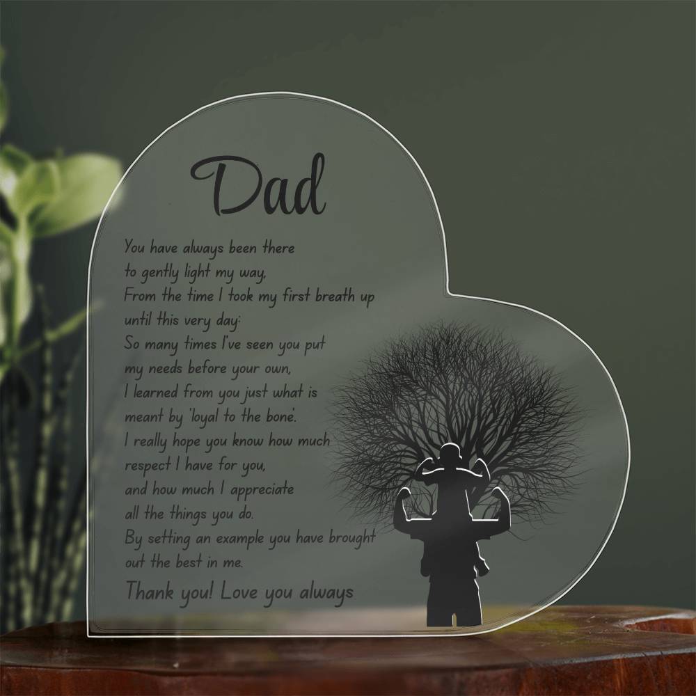 Dad Acrylic Gift Heart Shaped