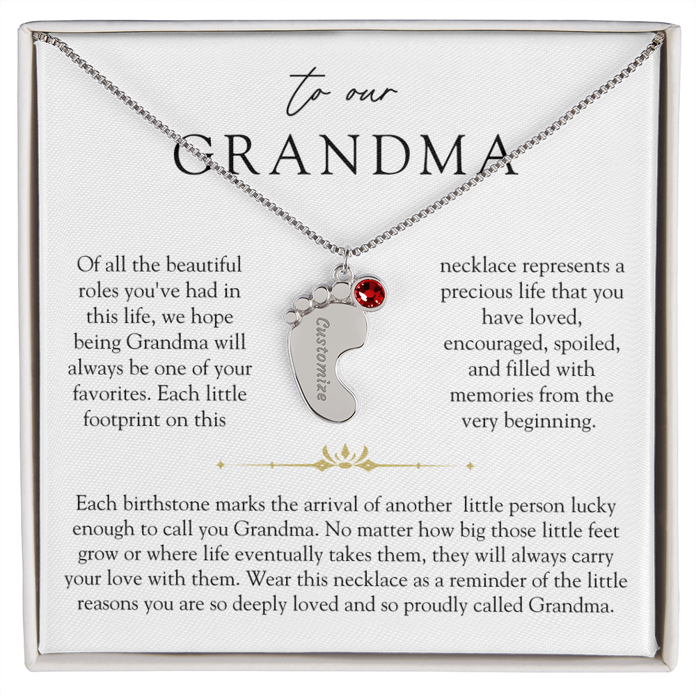 Grandma Custom Engraved Birthstone Grandchildren Necklace | So Deeply Loved