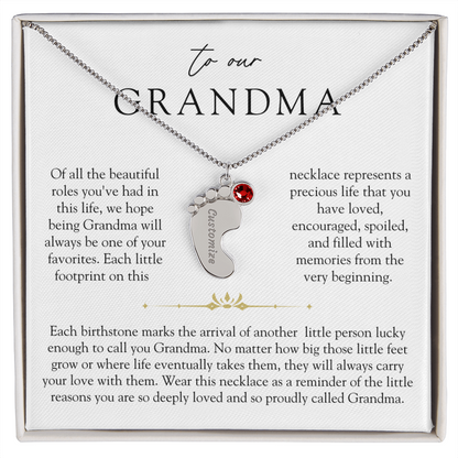 Grandma Custom Engraved Birthstone Grandchildren Necklace | So Deeply Loved