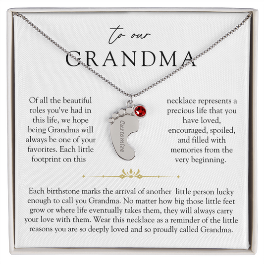 Grandma Custom Engraved Birthstone Grandchildren Necklace | So Deeply Loved