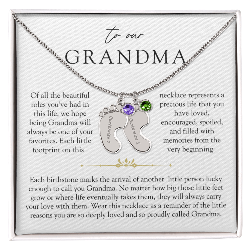 Grandma Custom Engraved Birthstone Grandchildren Necklace | So Deeply Loved