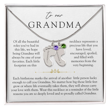 Grandma Custom Engraved Birthstone Grandchildren Necklace | So Deeply Loved