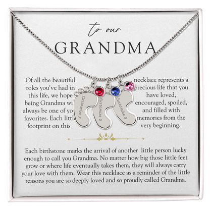 Grandma Custom Engraved Birthstone Grandchildren Necklace | So Deeply Loved