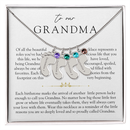 Grandma Custom Engraved Birthstone Grandchildren Necklace | So Deeply Loved