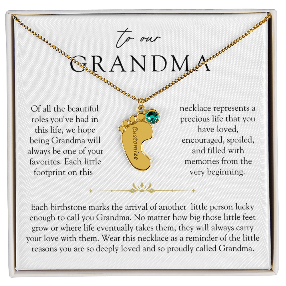 Grandma Custom Engraved Birthstone Grandchildren Necklace | So Deeply Loved