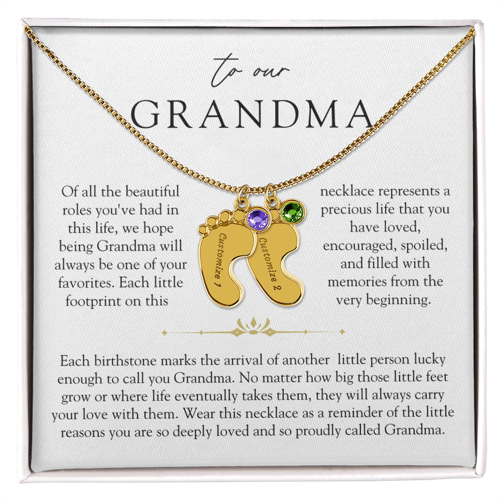 Grandma Custom Engraved Birthstone Grandchildren Necklace | So Deeply Loved