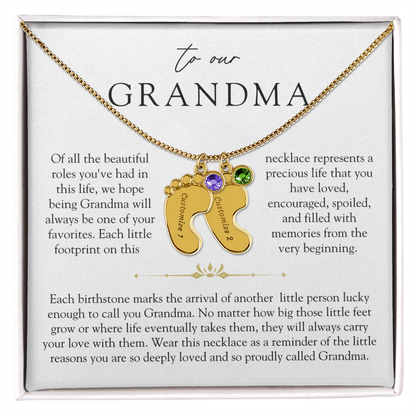 Grandma Custom Engraved Birthstone Grandchildren Necklace | So Deeply Loved
