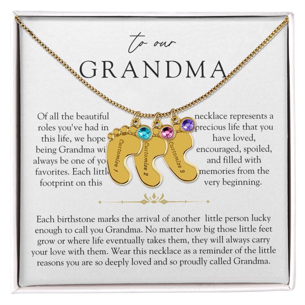 Grandma Custom Engraved Birthstone Grandchildren Necklace | So Deeply Loved