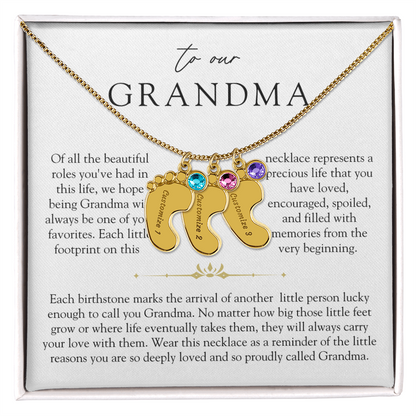 Grandma Custom Engraved Birthstone Grandchildren Necklace | So Deeply Loved