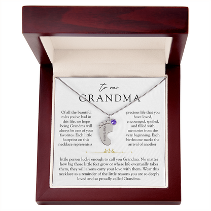 Grandma Custom Engraved Birthstone Grandchildren Necklace | So Deeply Loved