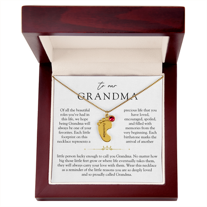 Grandma Custom Engraved Birthstone Grandchildren Necklace | So Deeply Loved