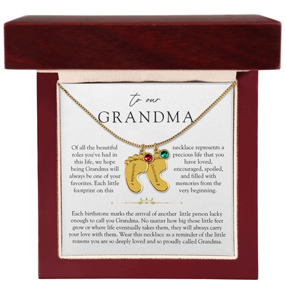Grandma Custom Engraved Birthstone Grandchildren Necklace | So Deeply Loved