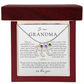 Grandma Custom Engraved Birthstone Footprint Necklace | Heart Of Our Family