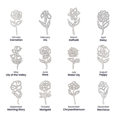 Cousin Birth Flower Custom Name Necklace | More than Family