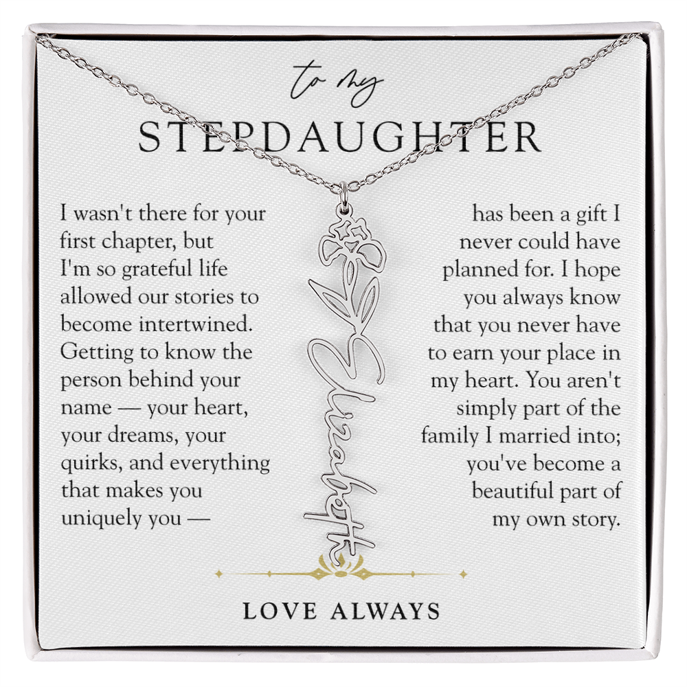 Step Daughter Birth Flower Custom Name Necklace | A Beautiful Part Of My Story