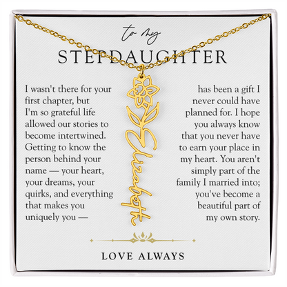 Step Daughter Birth Flower Custom Name Necklace | A Beautiful Part Of My Story