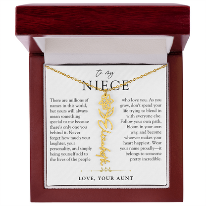 Niece Birth Flower Custom Name Necklace | There's Only One You