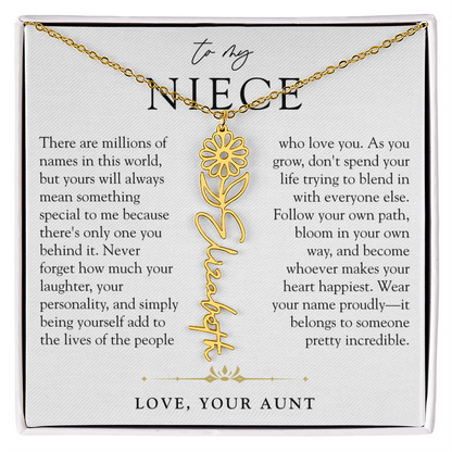 Niece Birth Flower Custom Name Necklace | There's Only One You
