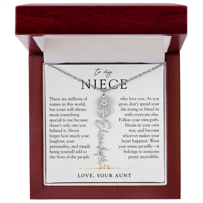 Niece Birth Flower Custom Name Necklace | There's Only One You