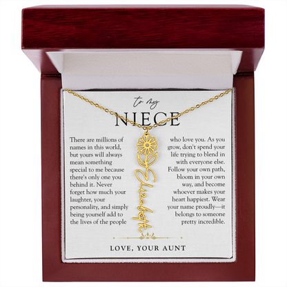 Niece Birth Flower Custom Name Necklace | There's Only One You