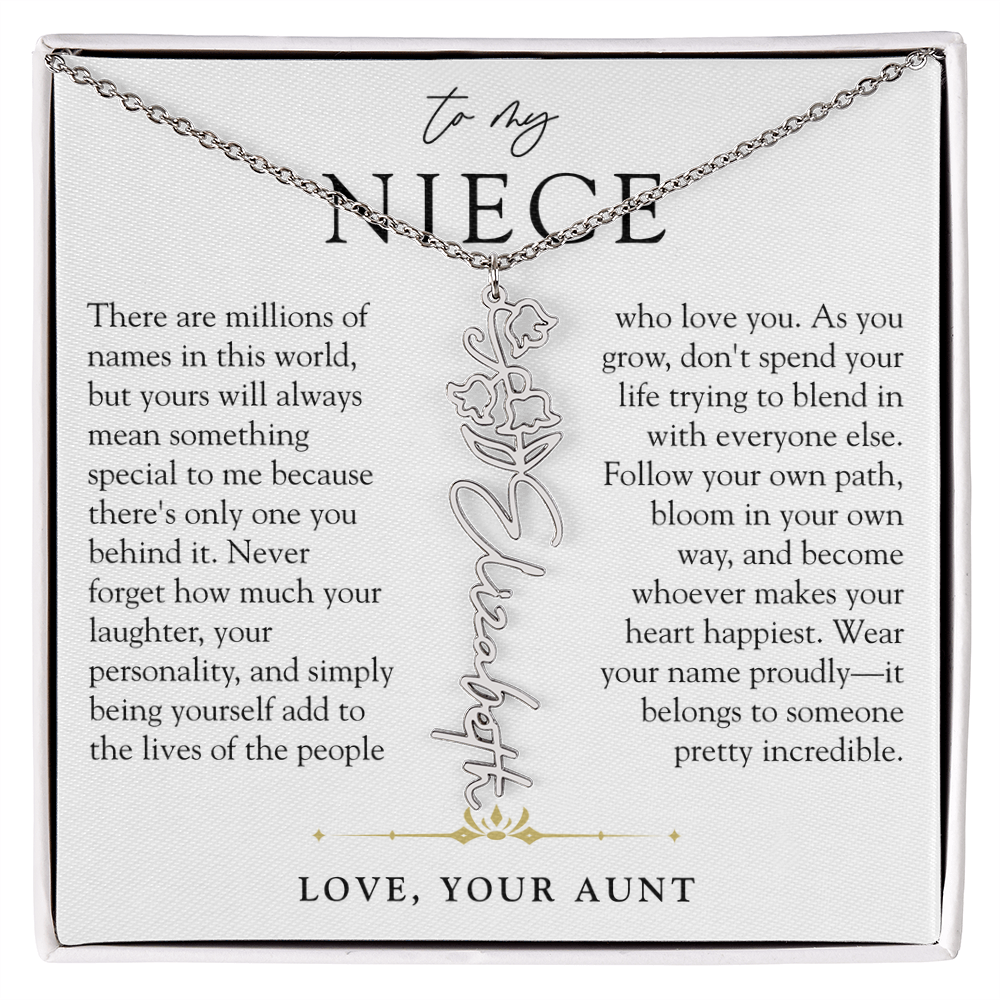 Niece Birth Flower Custom Name Necklace | There's Only One You