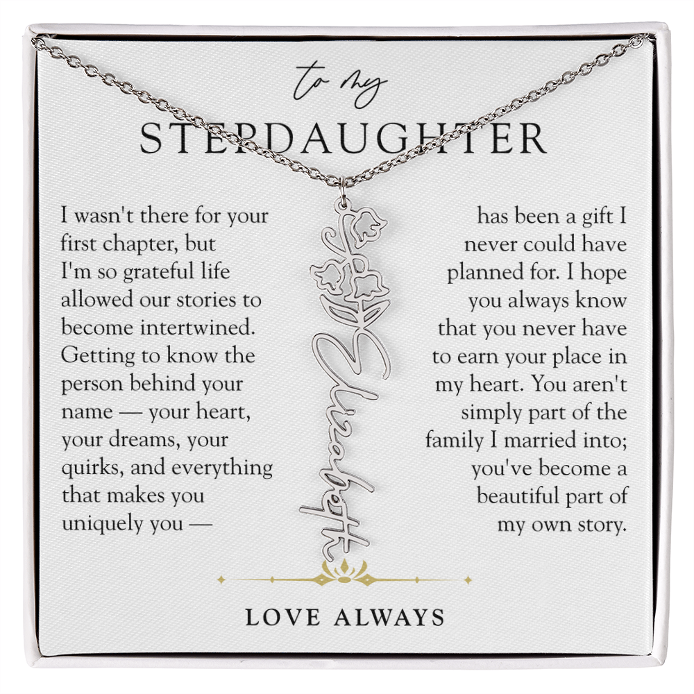 Step Daughter Birth Flower Custom Name Necklace | A Beautiful Part Of My Story