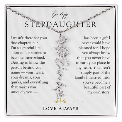 Step Daughter Birth Flower Custom Name Necklace | A Beautiful Part Of My Story