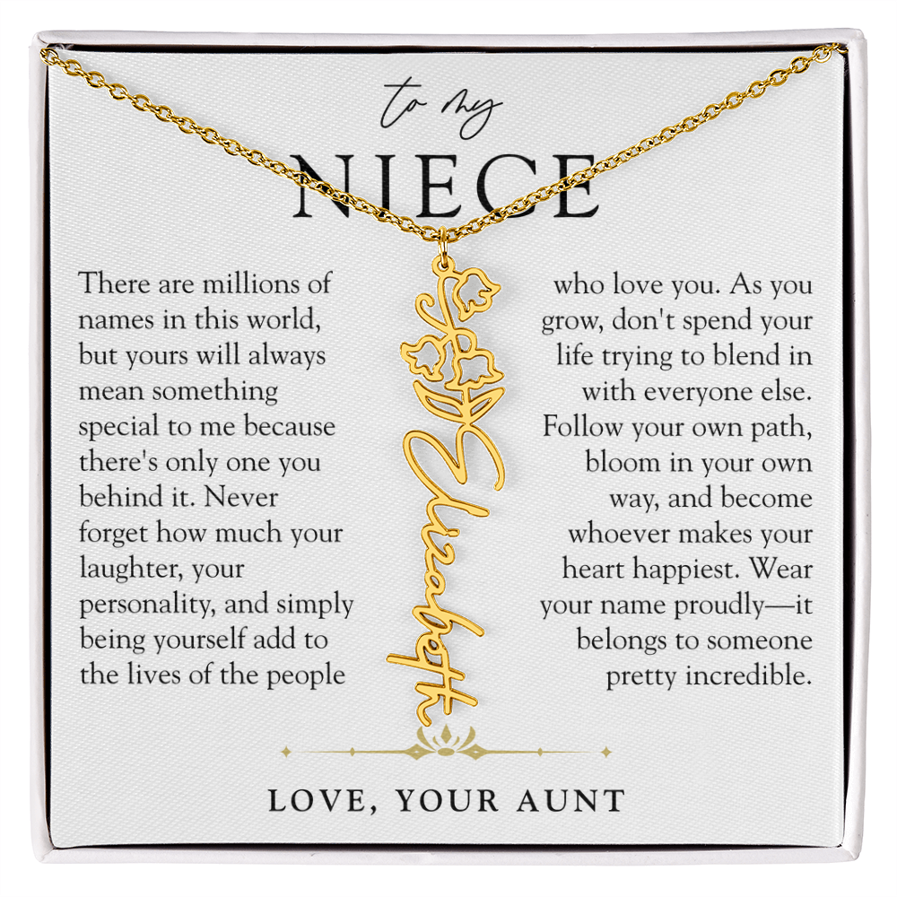Niece Birth Flower Custom Name Necklace | There's Only One You
