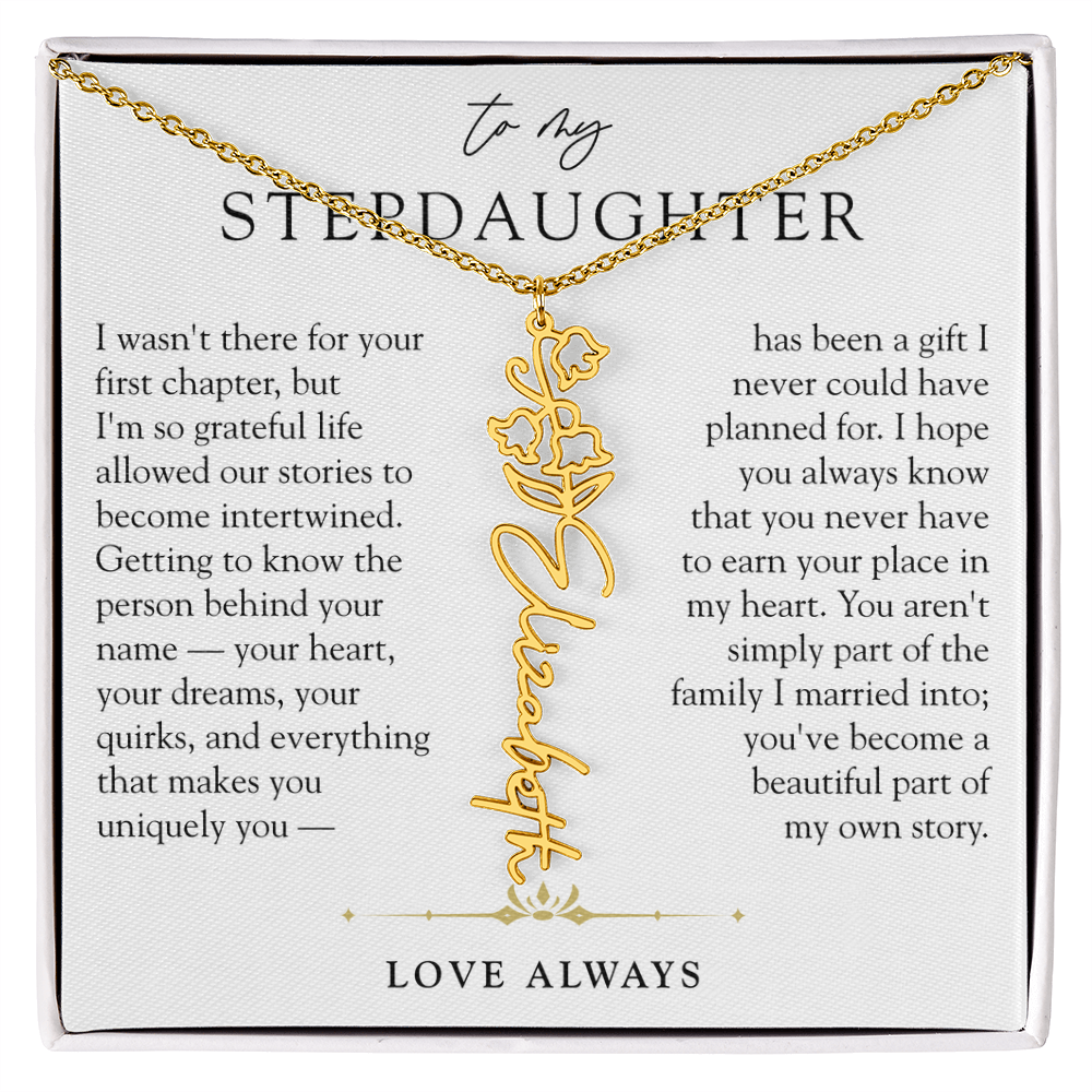Step Daughter Birth Flower Custom Name Necklace | A Beautiful Part Of My Story