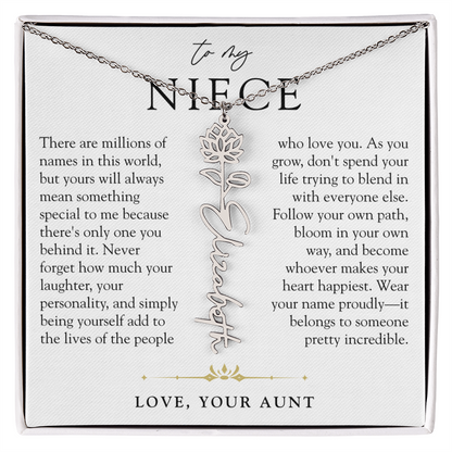 Niece Birth Flower Custom Name Necklace | There's Only One You