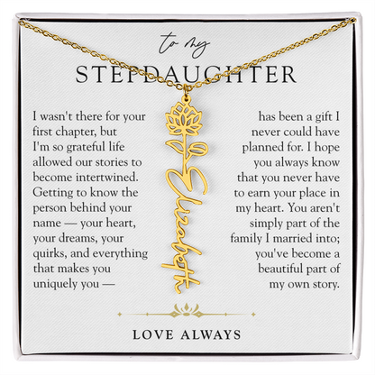 Step Daughter Birth Flower Custom Name Necklace | A Beautiful Part Of My Story