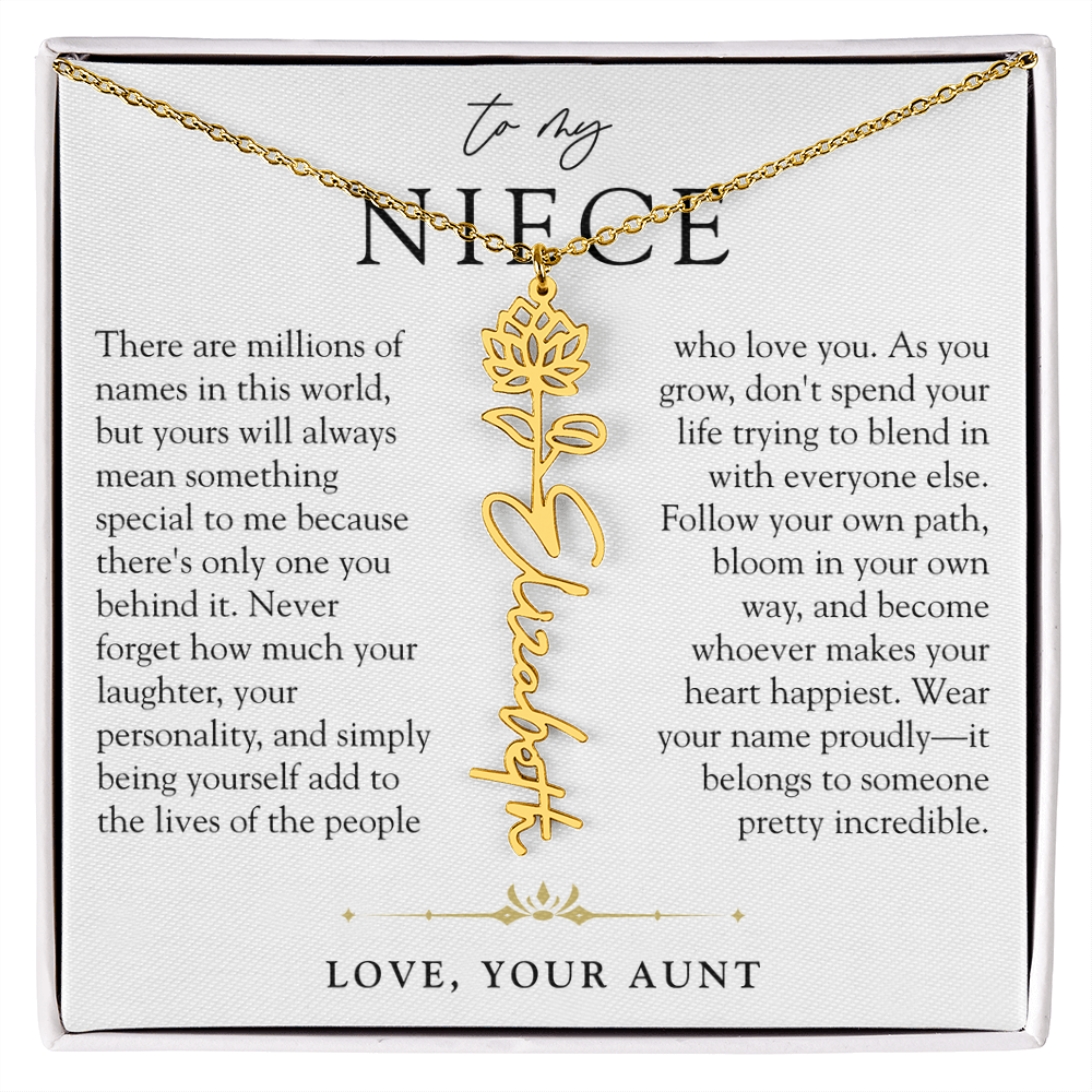 Niece Birth Flower Custom Name Necklace | There's Only One You