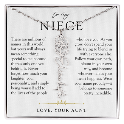 Niece Birth Flower Custom Name Necklace | There's Only One You